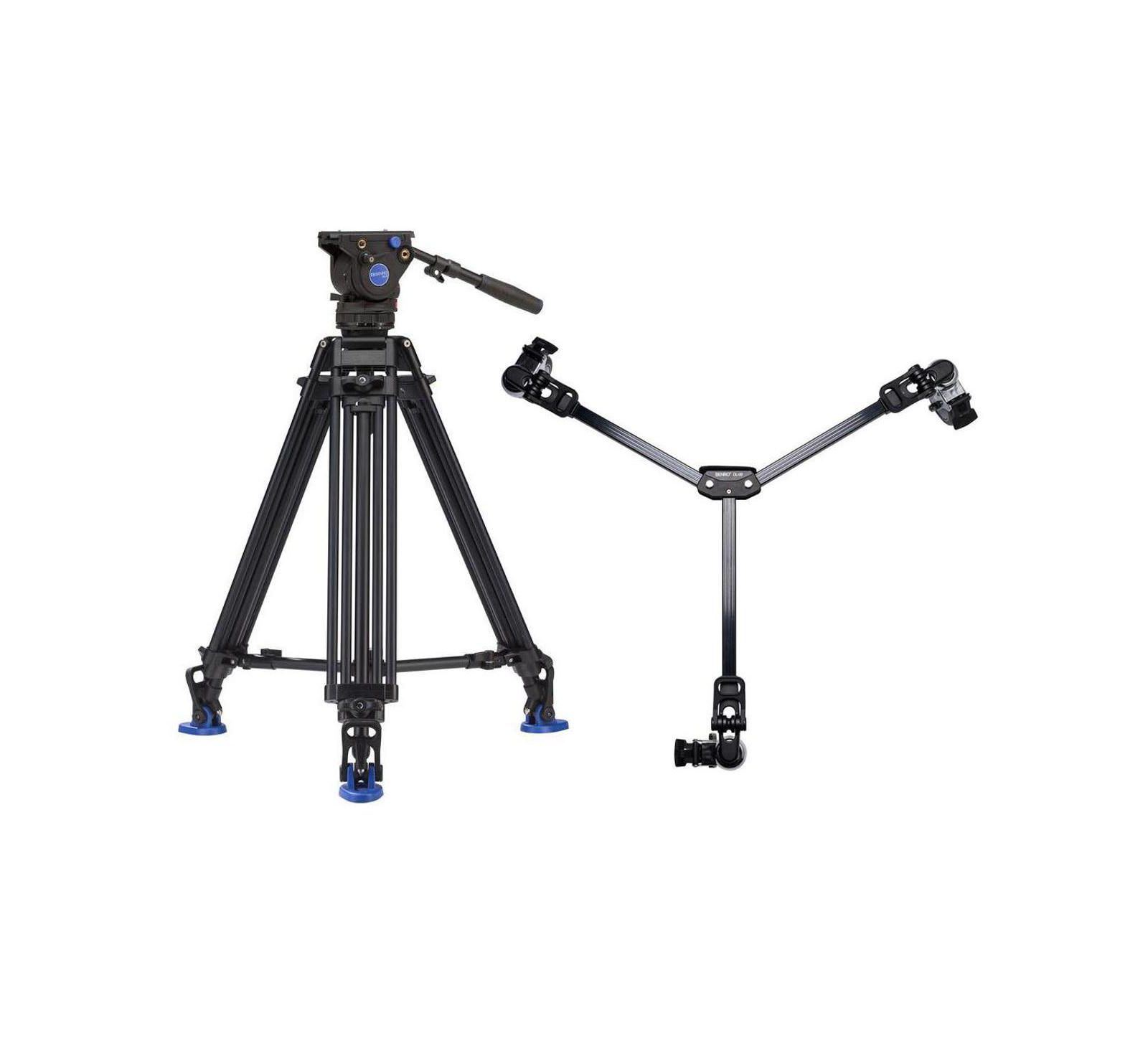 Benro BV4 PRO 3-Section Aluminum Video Tripod, Bundle with DL-08 Dolly