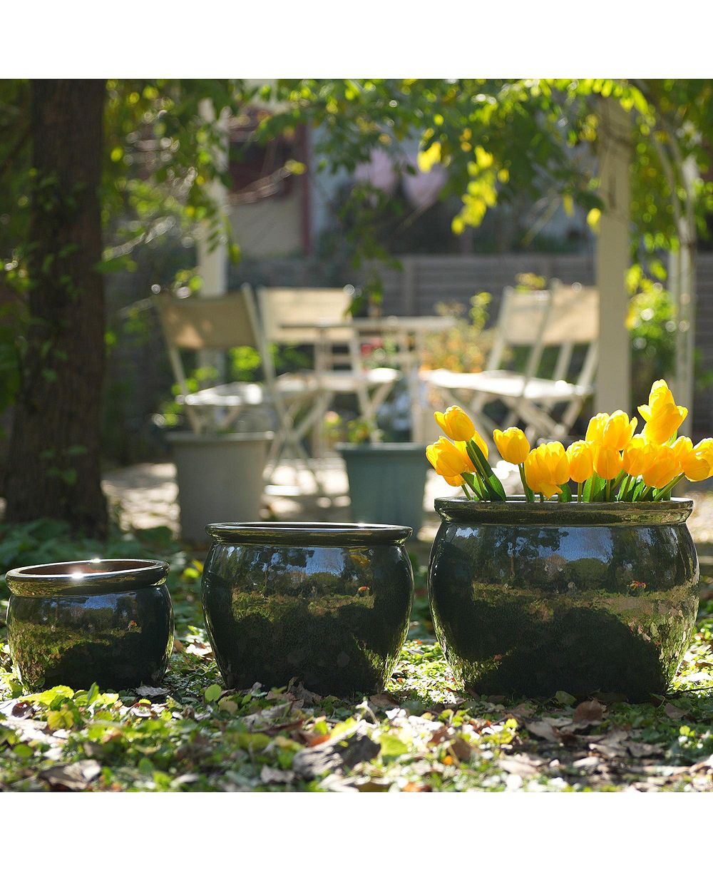 Clihome Handmade  Ceramic Plant Pots, Indoor & Outdoor Flower Pots for Tables,Breathable Clay with Drainage Hole