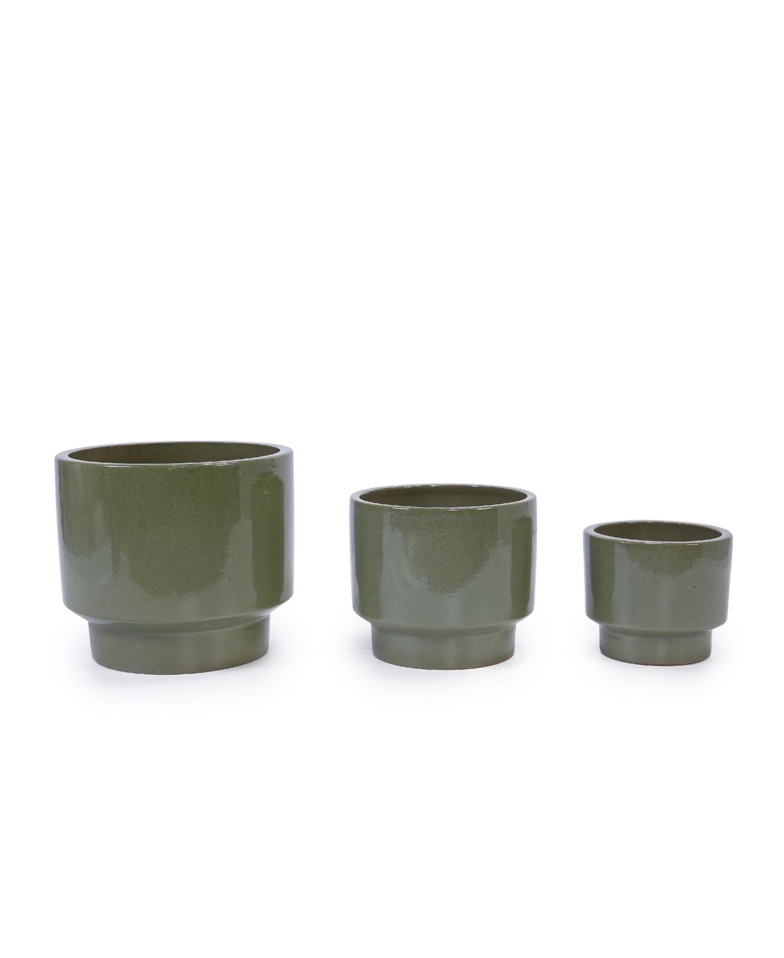 Clihome Handmade Solid  Glazed Ceramic Planter Set of 5, 15/13/12/9/8 Inch Diameter, for Outdoor Garden & Indoor Staircase Use