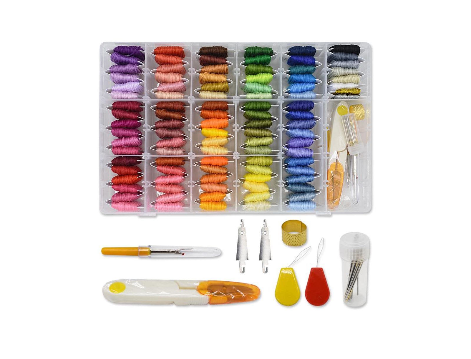 Набор для рукоделия GNUADZ 96 Color Embroidery Floss Cotton Bobbins Cross Bracelets Crafts Kit