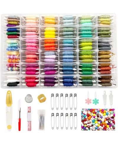 GNUADZ  Friendship Bracelet String Kit Embroidery Floss Beads Tools