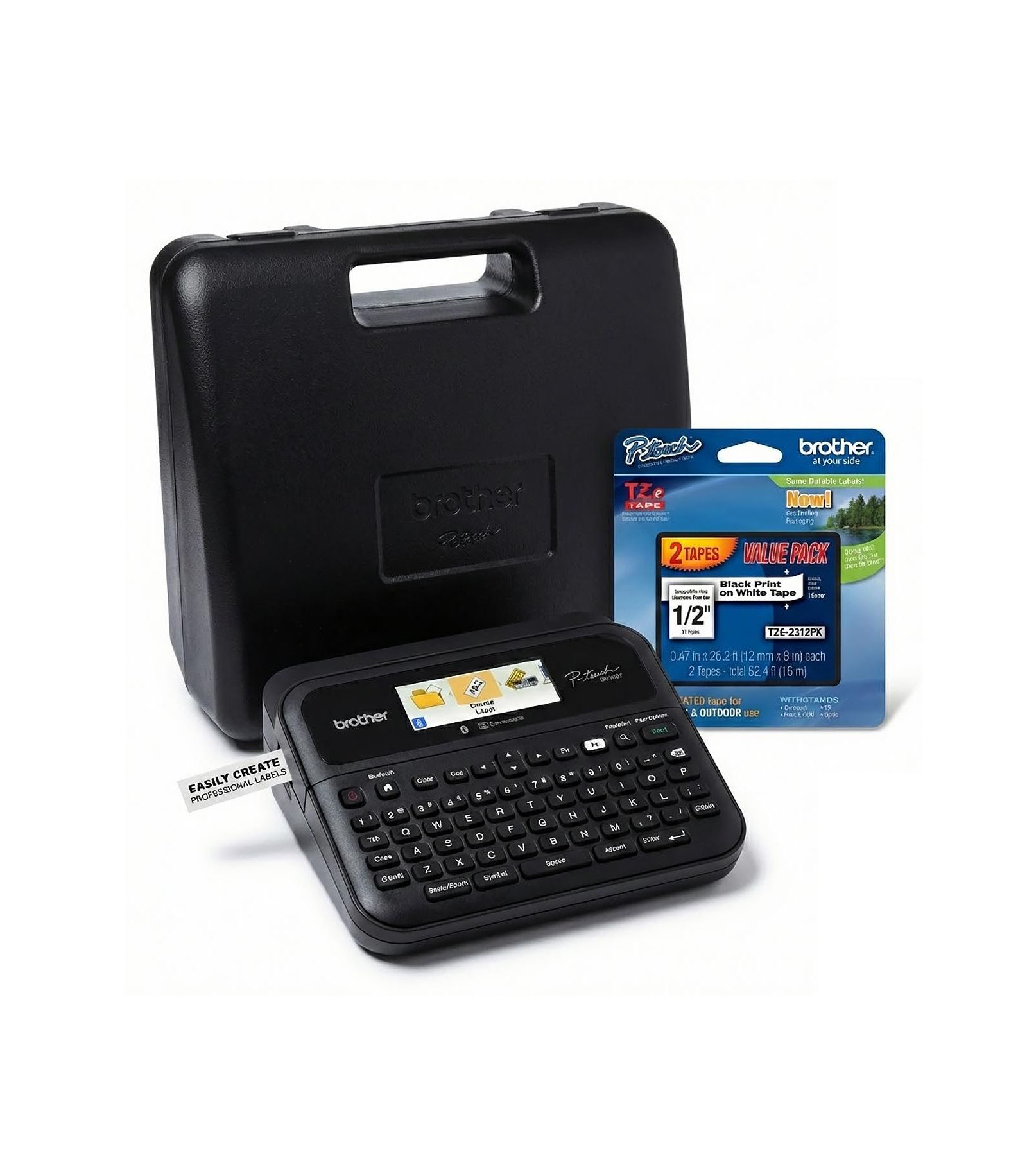 Brother P-touch PT-D610BT Label Maker with Hard Case and Laminated Tape Pack