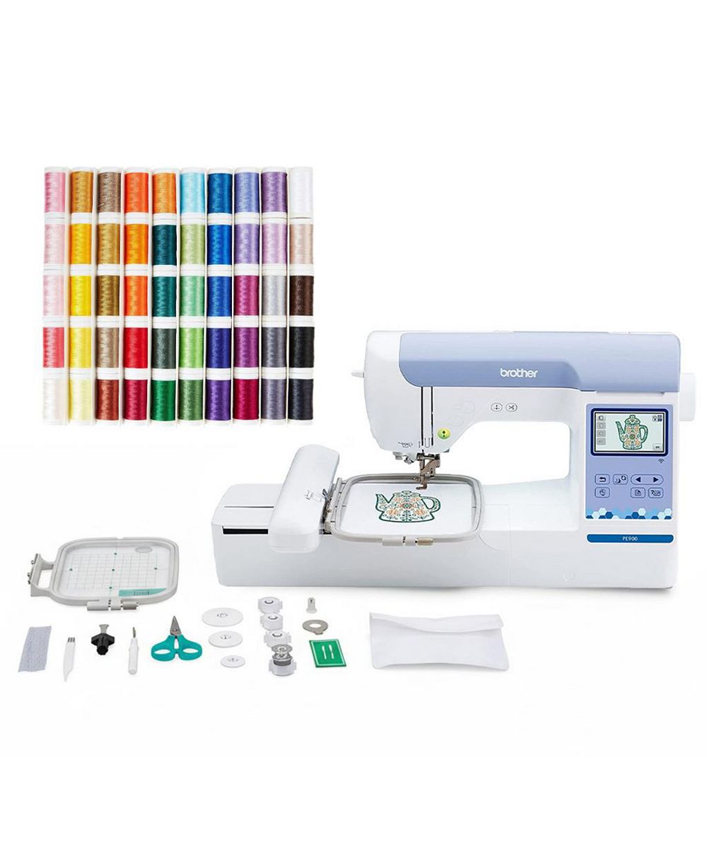 Brother PE900 Embroidery Machine with 193 Designs and 50-Piece Thread Set