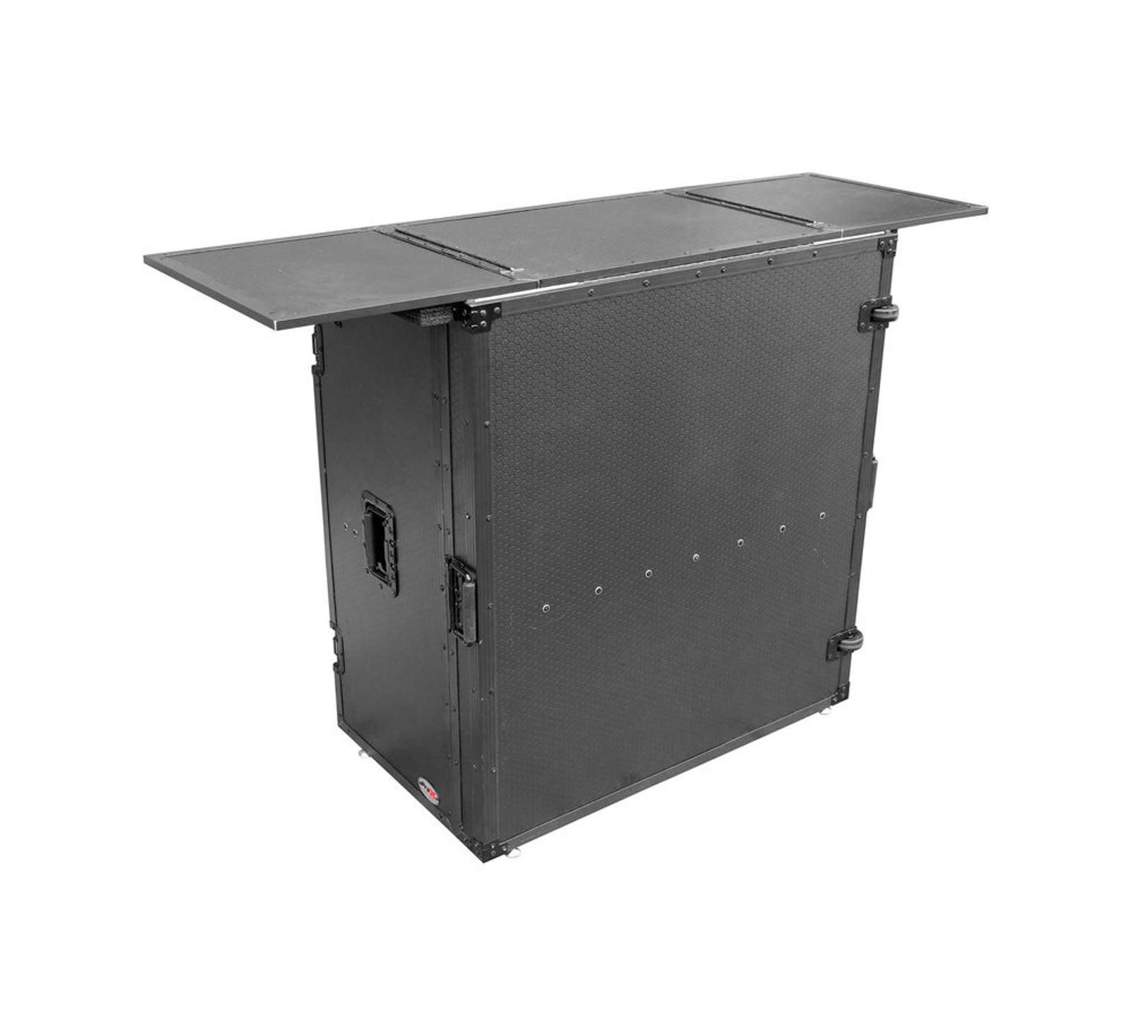 ProX XS-DJSTN Transformer Series Fold-Away DJ Performance Desk Facade with Wheels