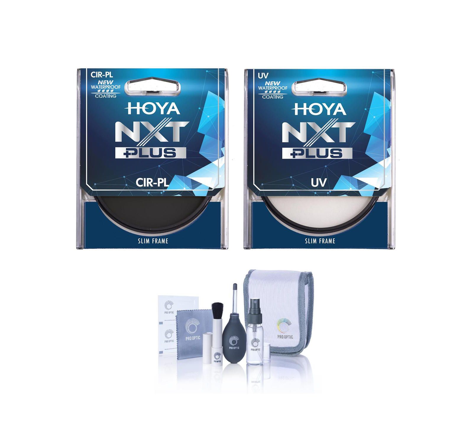 Комплект фильтров Hoya NXT Plus 67mm: круговой поляризационный и UV фильтры с набором для чистки