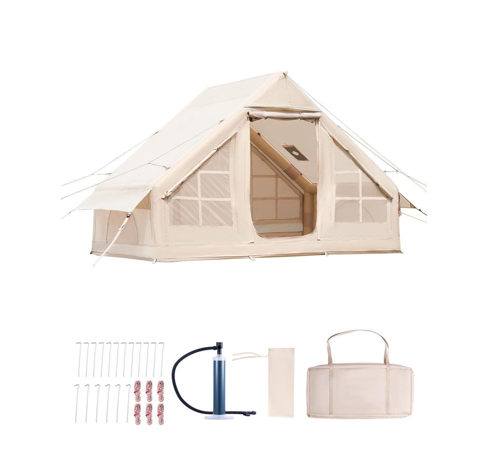 Mecale 3 to 5 Person Inflatable Camping Tent with Stove Jack