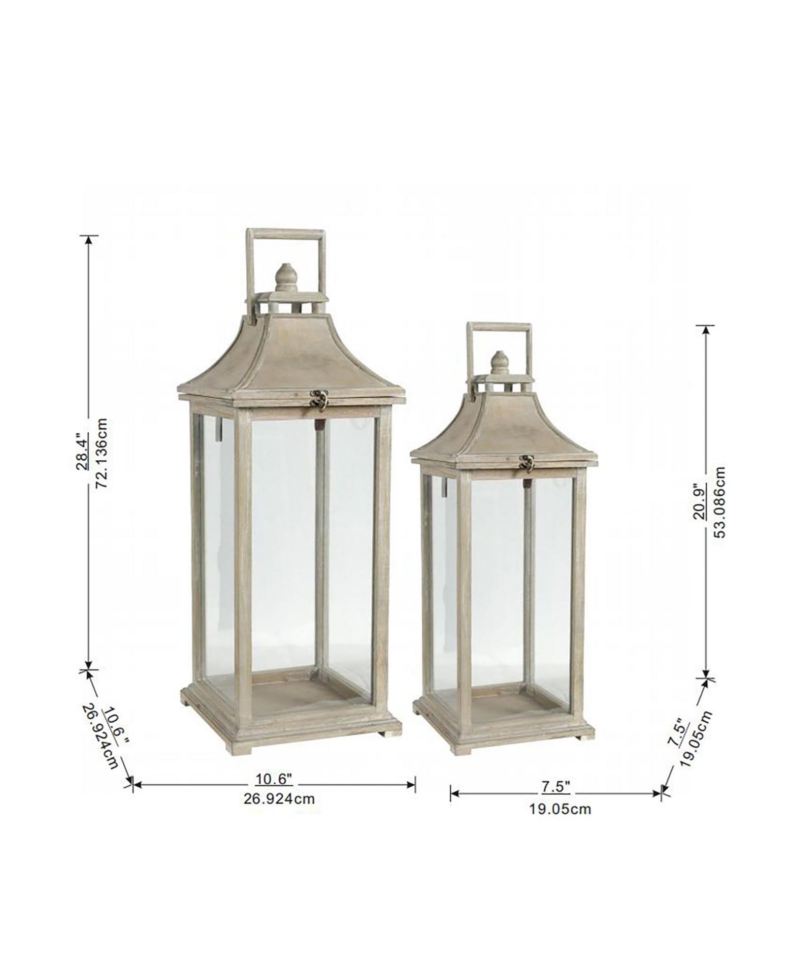 Clihome Wooden Candle Lantern Decorative Lantern Holder Decor for Outdoor, Home Garden Wedding