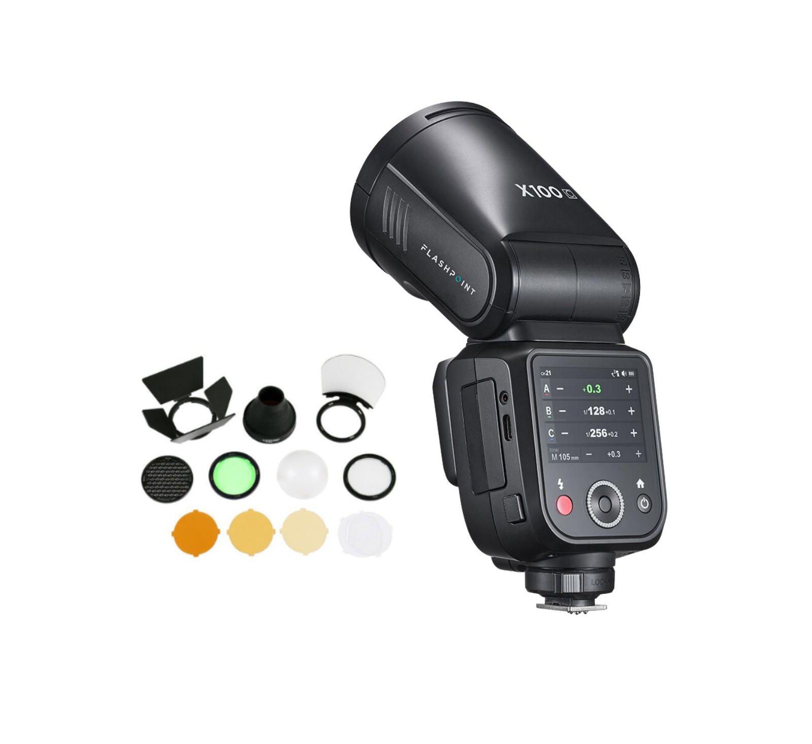 Flashpoint X100 TTL R2 On-Camera Li-Ion Head Flash for Nikon, w/Acc Kit