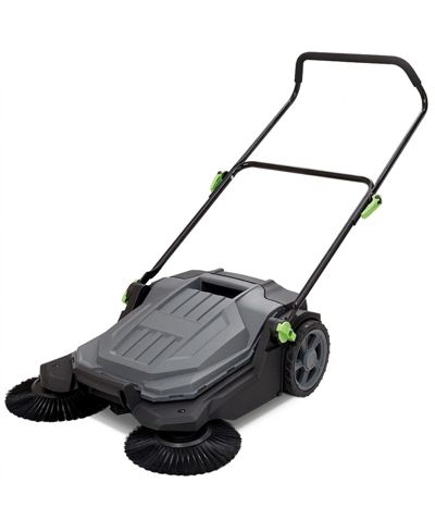 SUGIFT Walk-behind Hand Push Floor Sweeper, 25.6 inch Sweeping Width, Manual, Adjustable