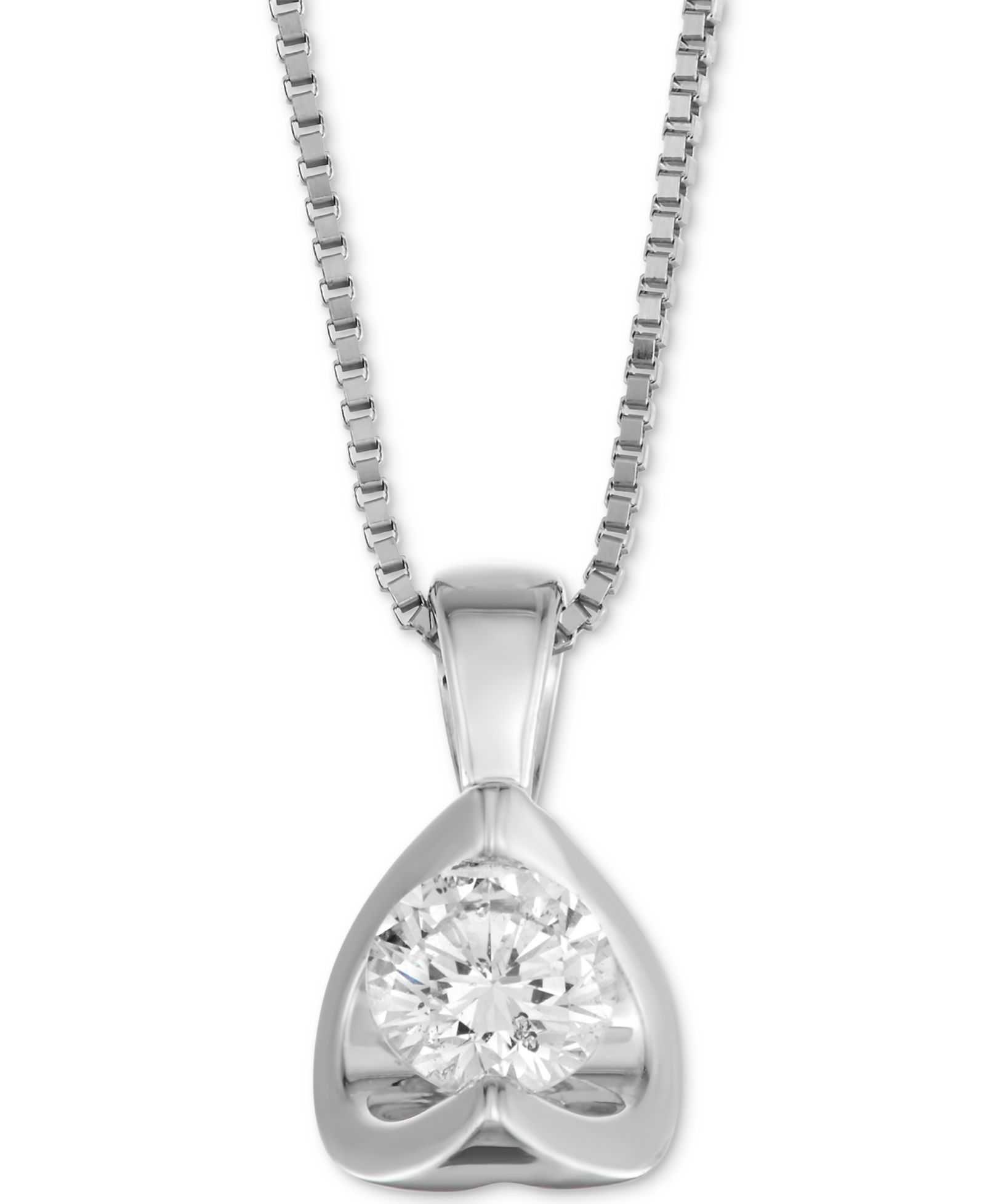 Подвеска Diamond Tension-Set, 14k белое золото, 5/8 ct. t.w.