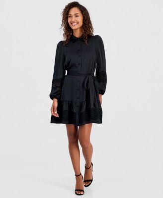 Anne Klein Women's Tiered Belted Shirtdress