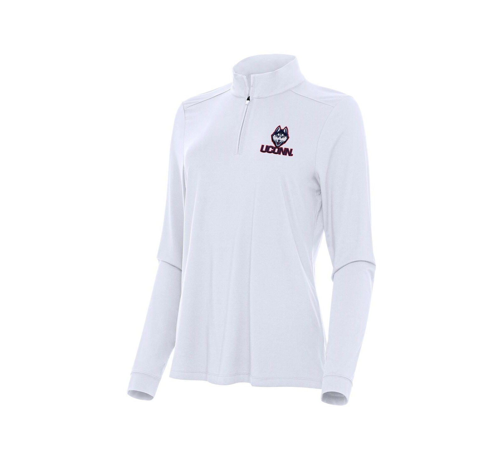 Antigua Женская белая рубашка UConn Huskies Intent Quarter-Zip