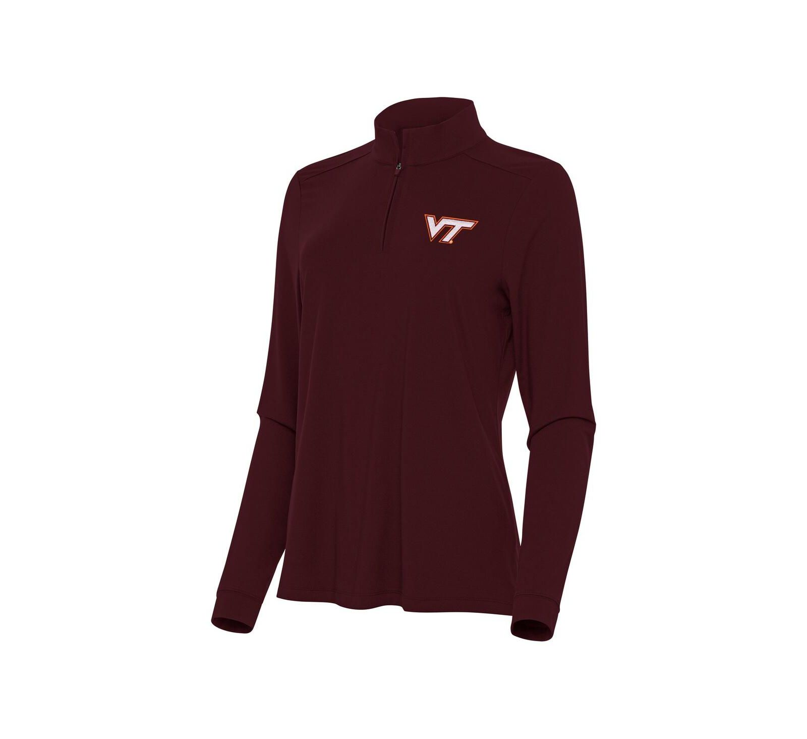Женская кофта Antigua Maroon Virginia Tech Hokies Intent Quarter-Zip
