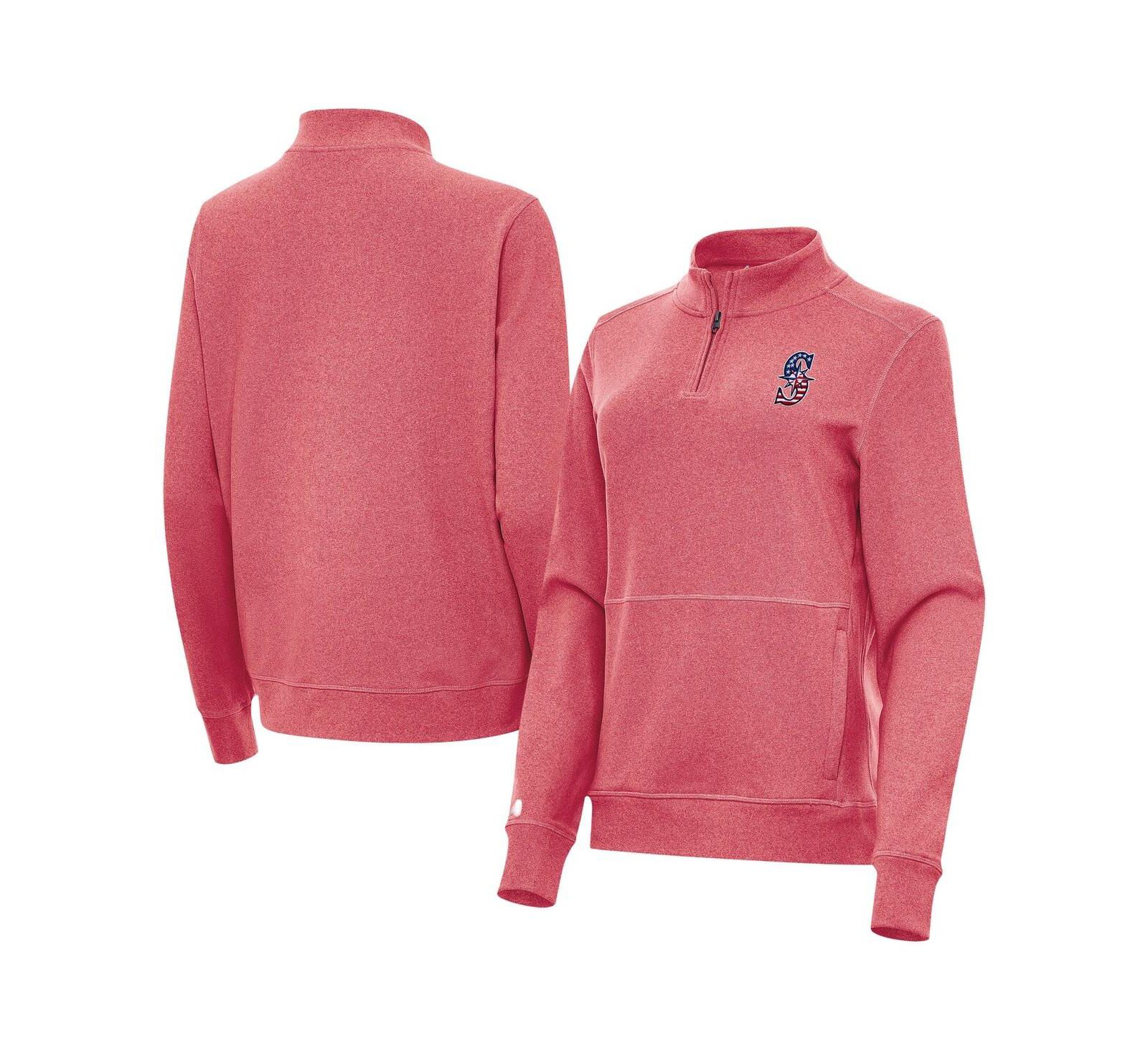 Женская толстовка Antigua Seattle Mariners Crush Stars and Stripes Logo Quarter-Zip