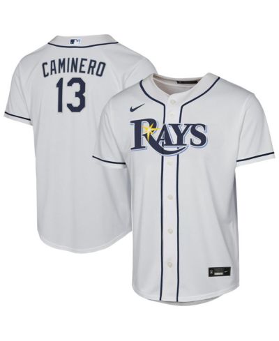 Nike Big Boys and Girls Junior Caminero White Tampa Bay Rays Home Replica Player Jersey
