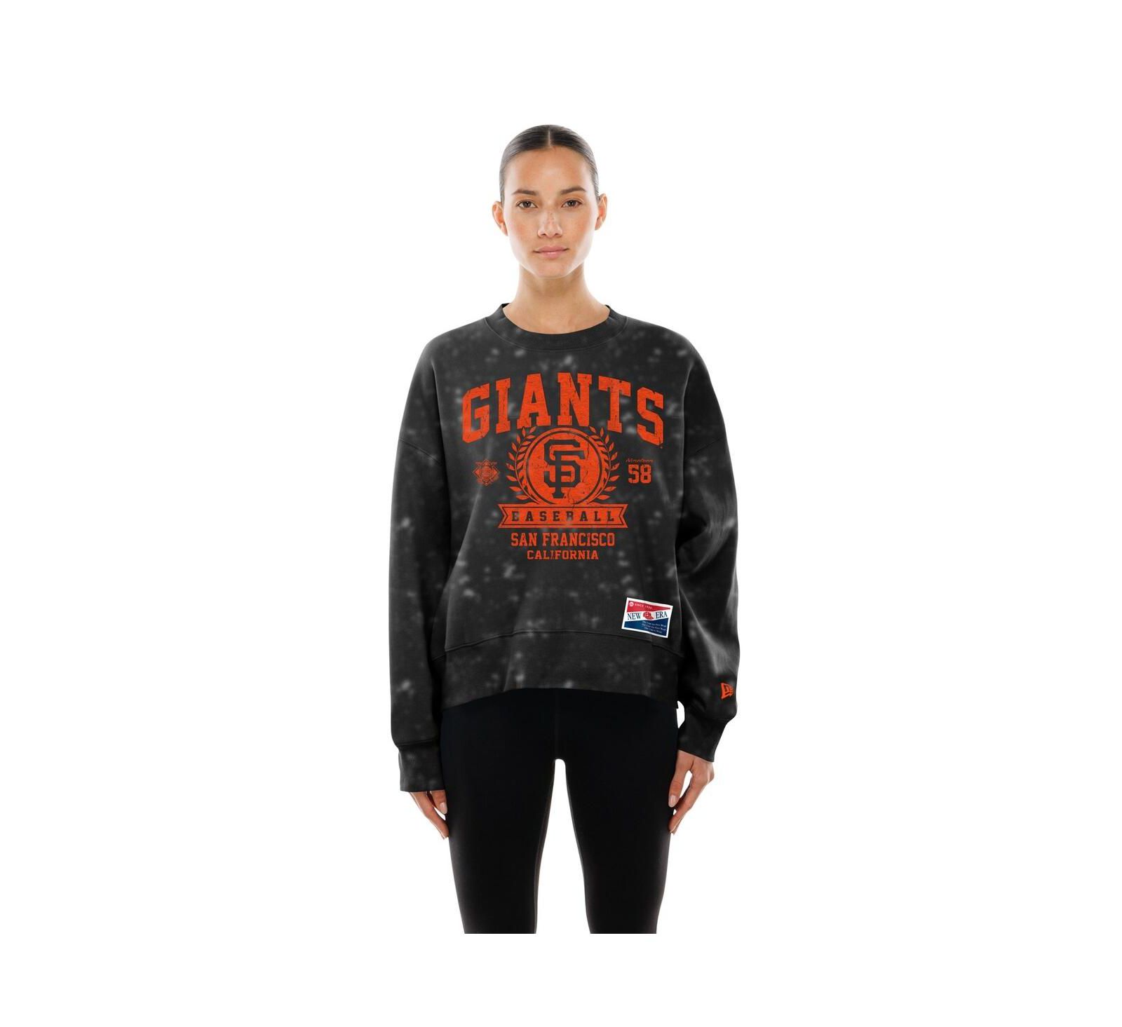 Женское свитшот New Era Black San Francisco Giants Throwback Oversized Boxy