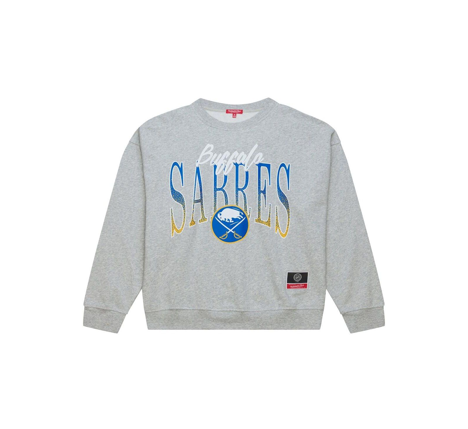 Mitchell & Ness Women's Heather Gray Buffalo Sabres Hockey Night Sweatshirt