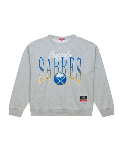 Mitchell & Ness Women's Heather Gray Buffalo Sabres Hockey Night Sweatshirt
