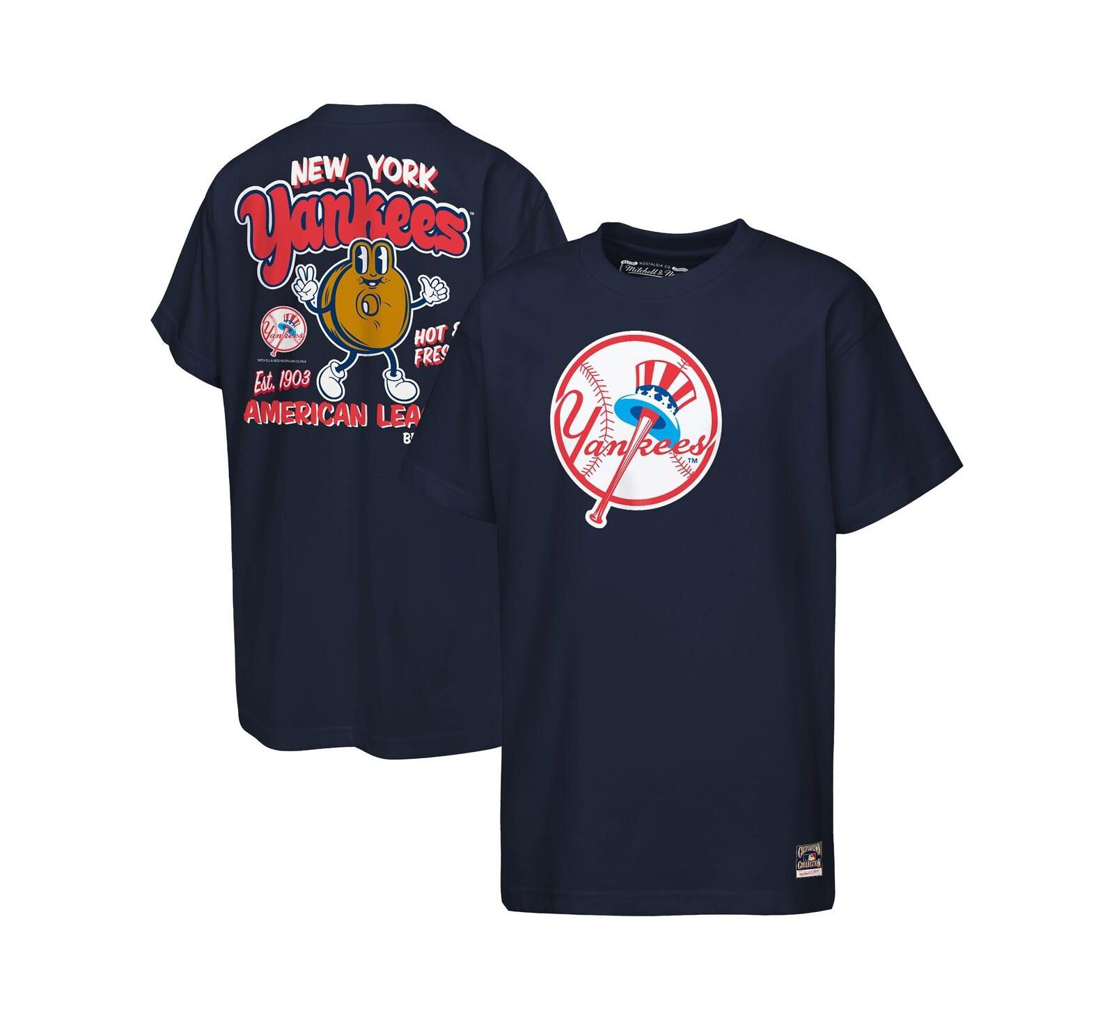 Футболка Mitchell & Ness Navy New York Yankees Cooperstown Concession для мальчиков и девочек
