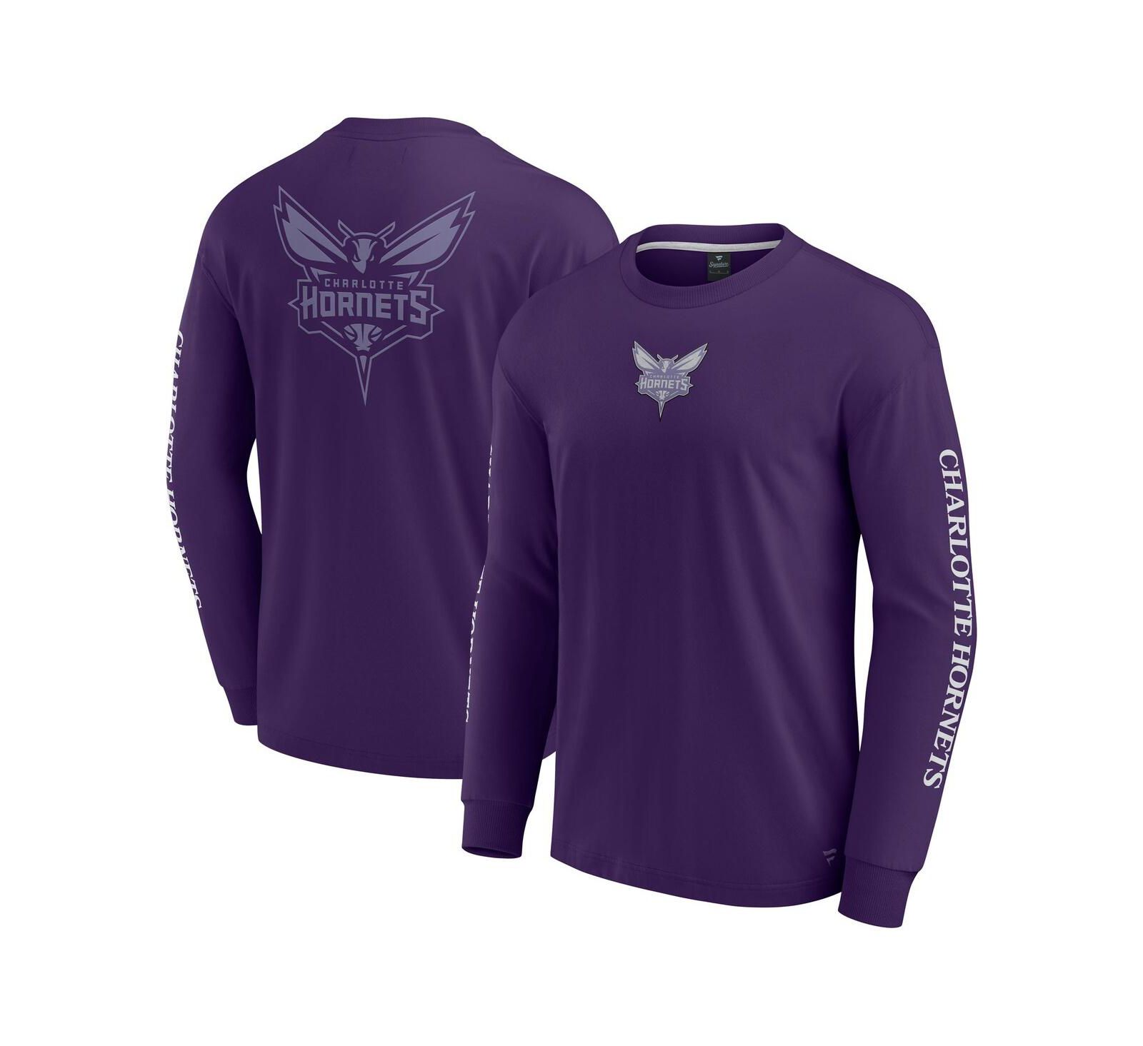 Мужская футболка Fanatics Charlotte Hornets Elements Strive с длинным рукавом, фиолетовая