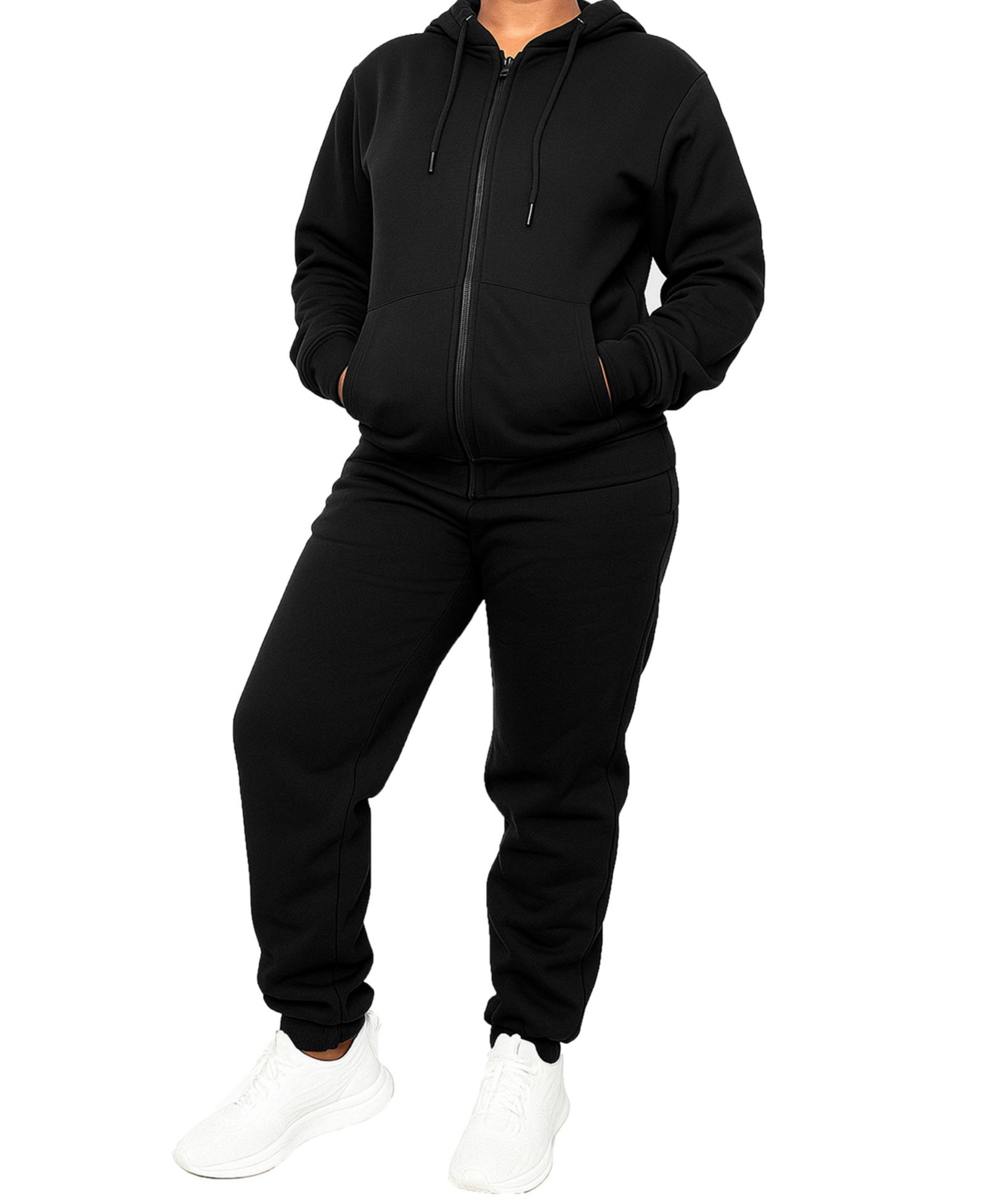 Женский комплект из худи на молнии и джоггеров Blu Rock Loose Fit Full-Zip