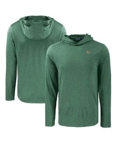 Мужская футболка-худи Cutter & Buck Green Miami Hurricanes Coastline Epic Comfort Eco Long Sleeve