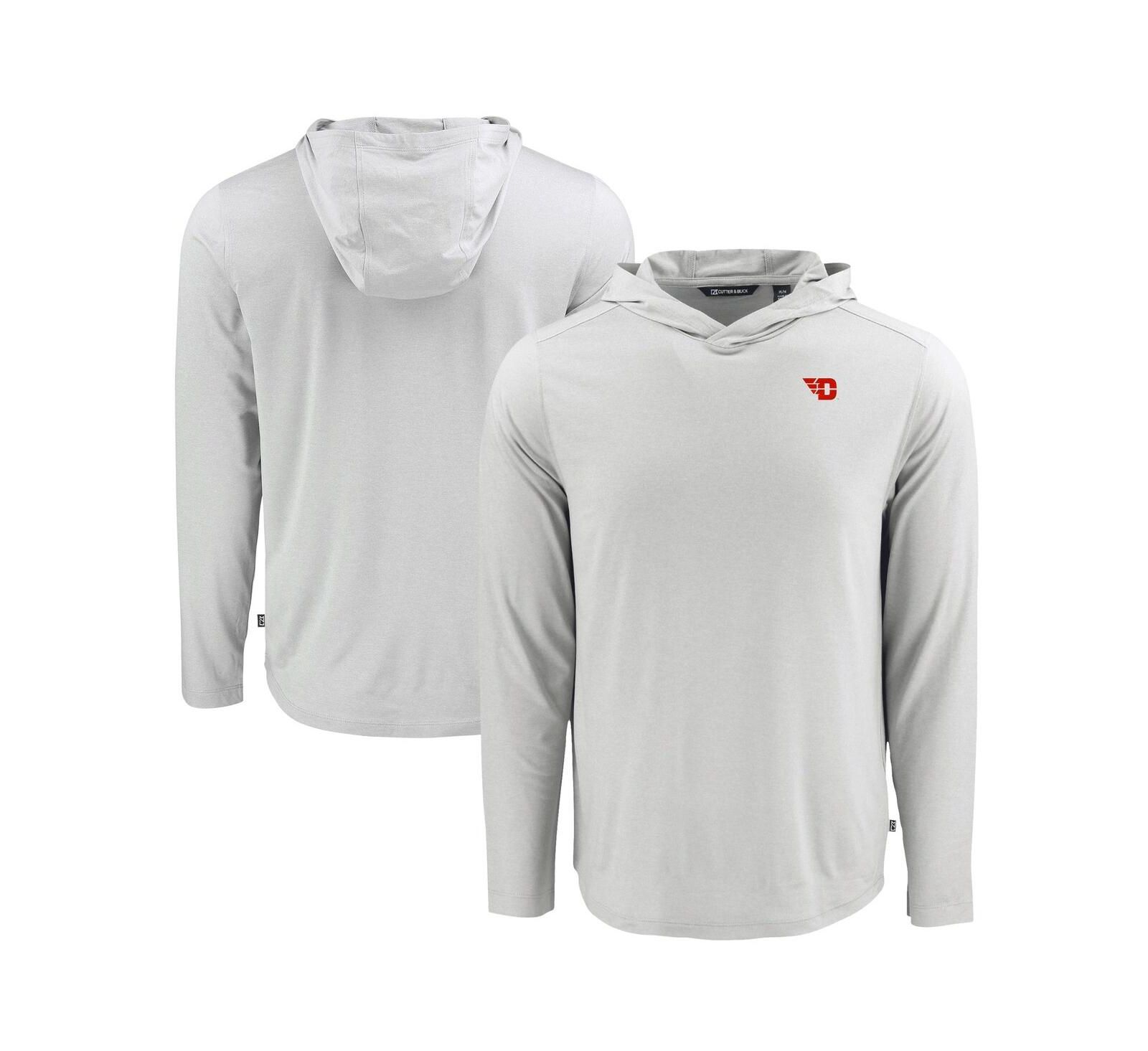 Cutter & Buck Men's Gray Dayton Flyers Coastline Epic Comfort Eco Long Sleeve Hoodie T-Shirt