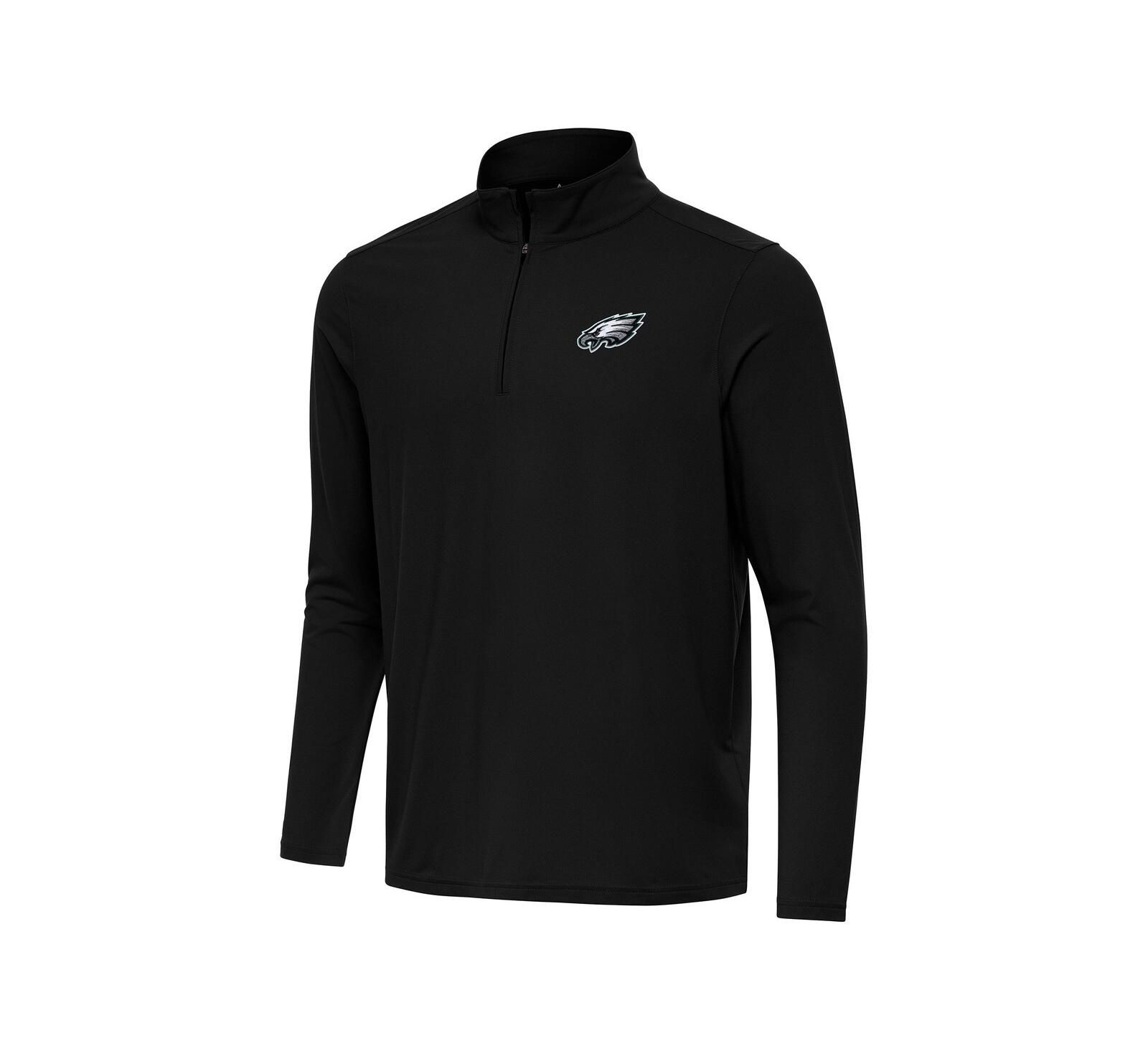 Мужской флисовый пуловер Antigua Philadelphia Eagles Black Intent Quarter-Zip