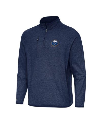 Мужское свитшот Antigua Buffalo Sabres Heather Navy с молнией на четверть