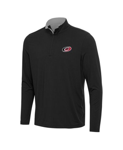 Antigua Men's Black/Gray Carolina Hurricanes Content Quarter-Zip Pullover