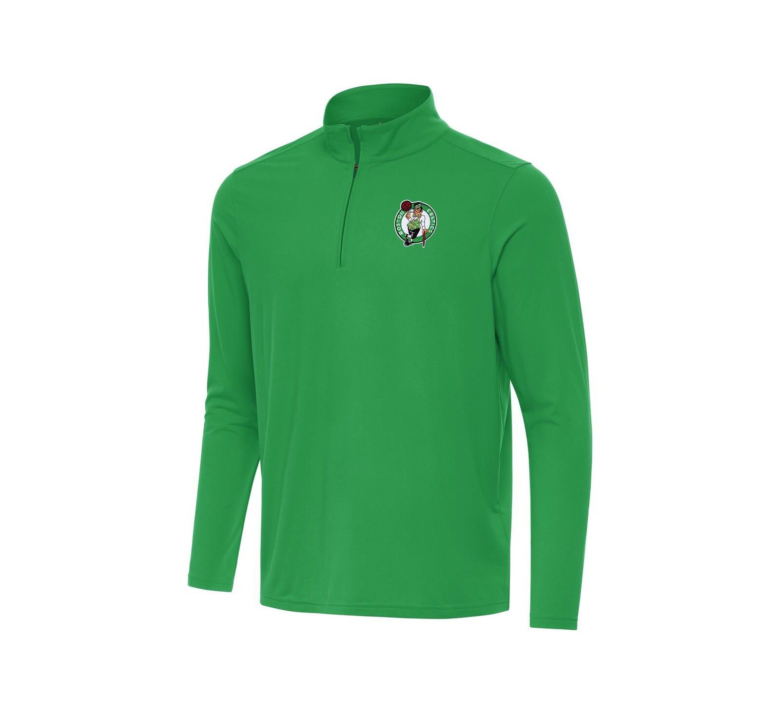Мужская кофта Antigua Kelly Green Boston Celtics Intent Quarter-Zip