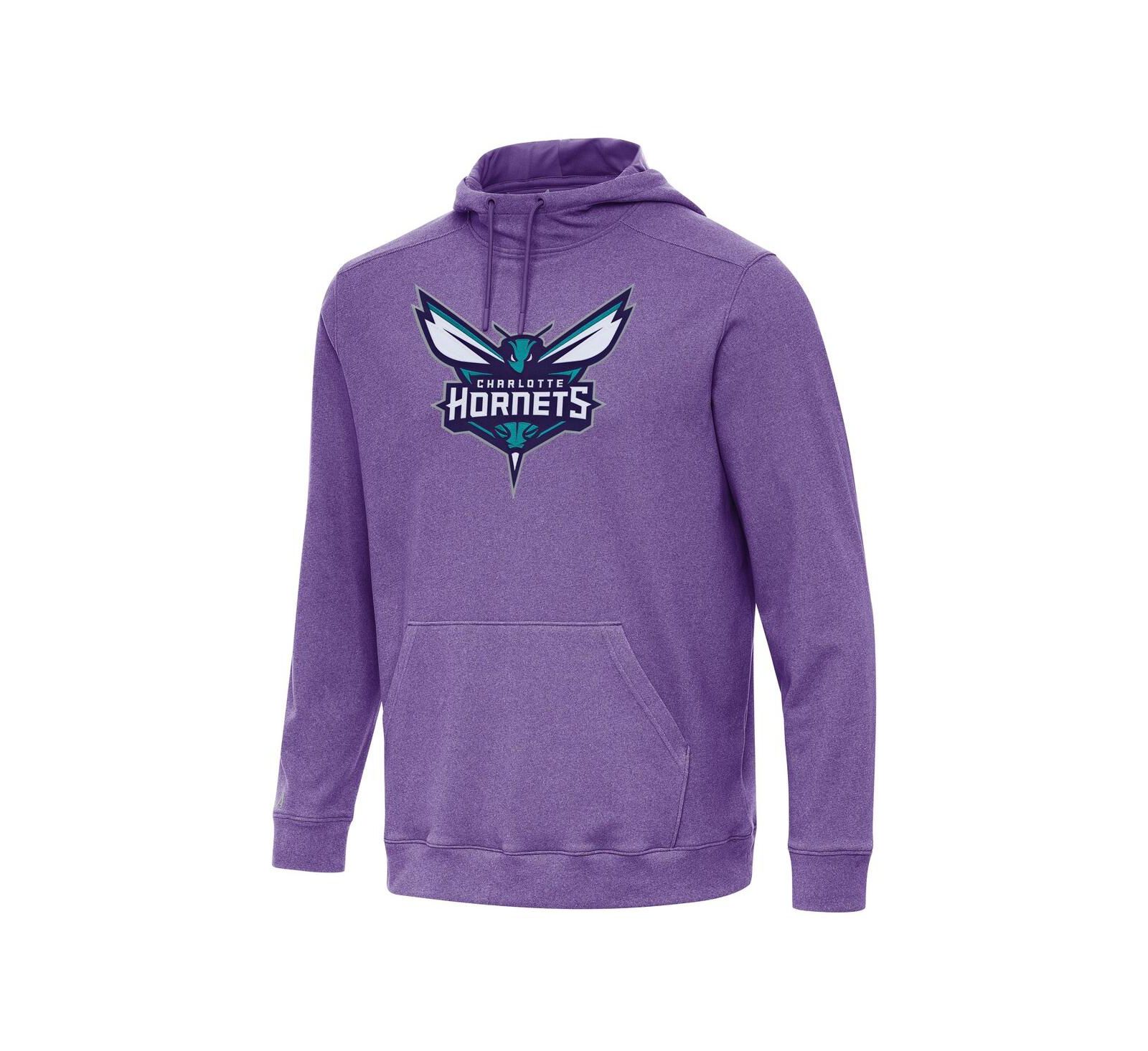 Мужское худи Antigua Heather Purple Charlotte Hornets Cloud Pullover