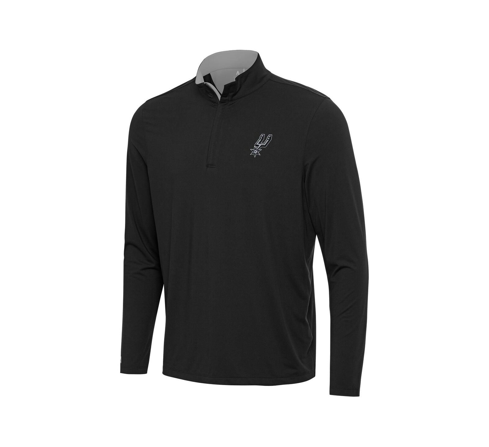 Antigua Men's Black/Gray San Antonio Spurs Content Quarter-Zip
