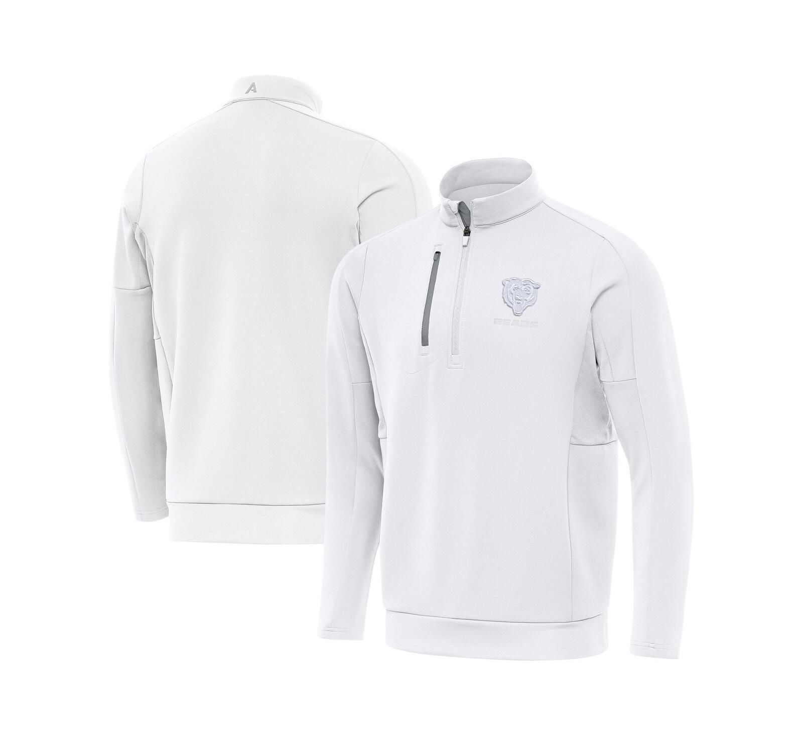 Antigua Men's White Chicago Bears Generation Quarter-Zip Jacket