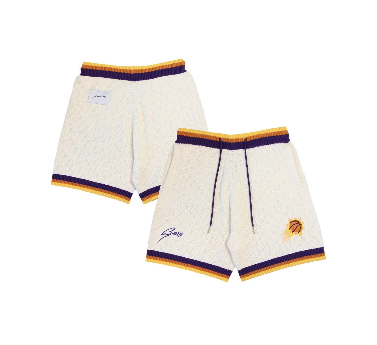 Authmade Men's and Women's Cream Phoenix Suns Solar Flare Premium Knit Shorts