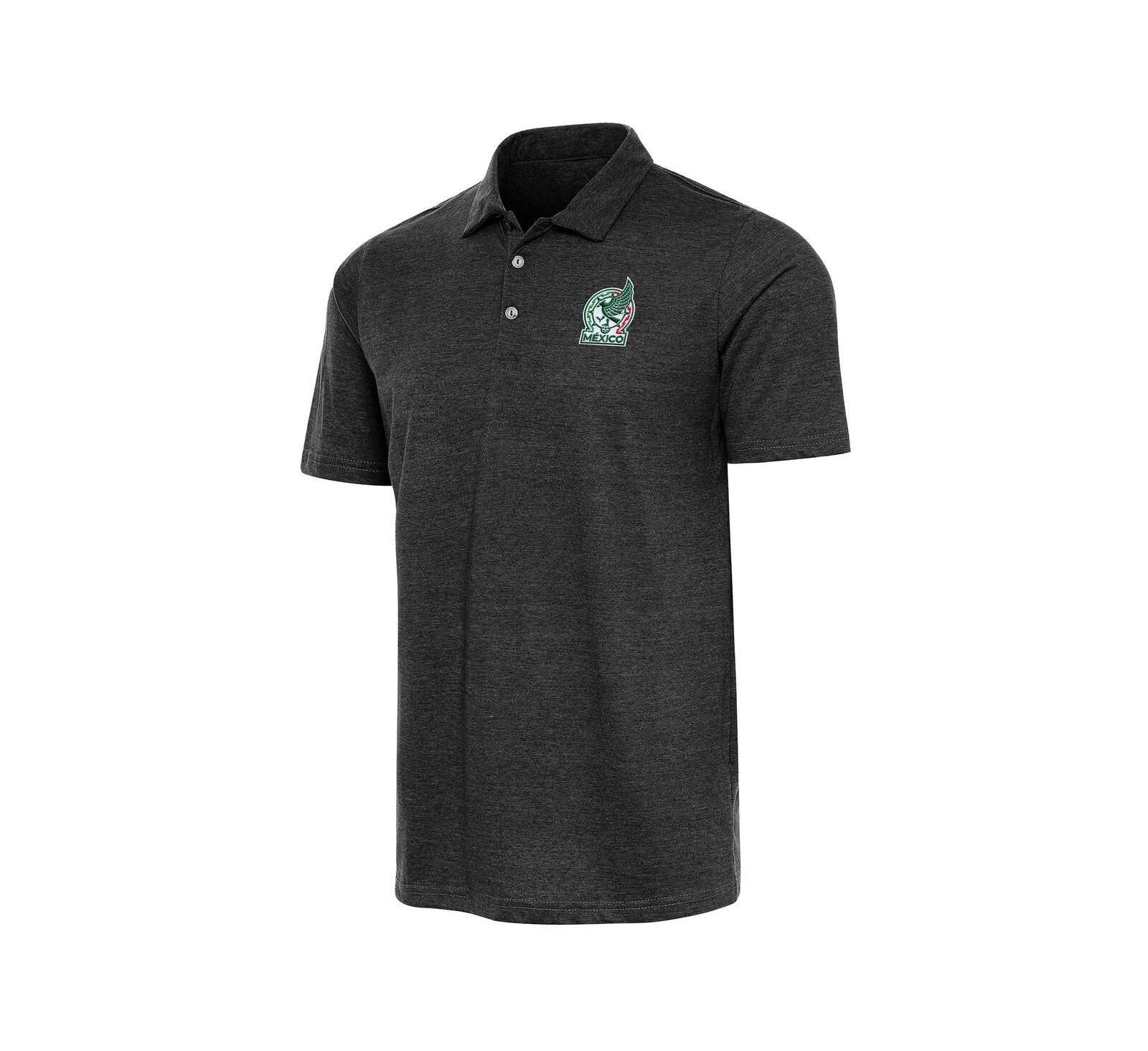 Мужское поло Antigua Heather Black Mexico National Team Peak