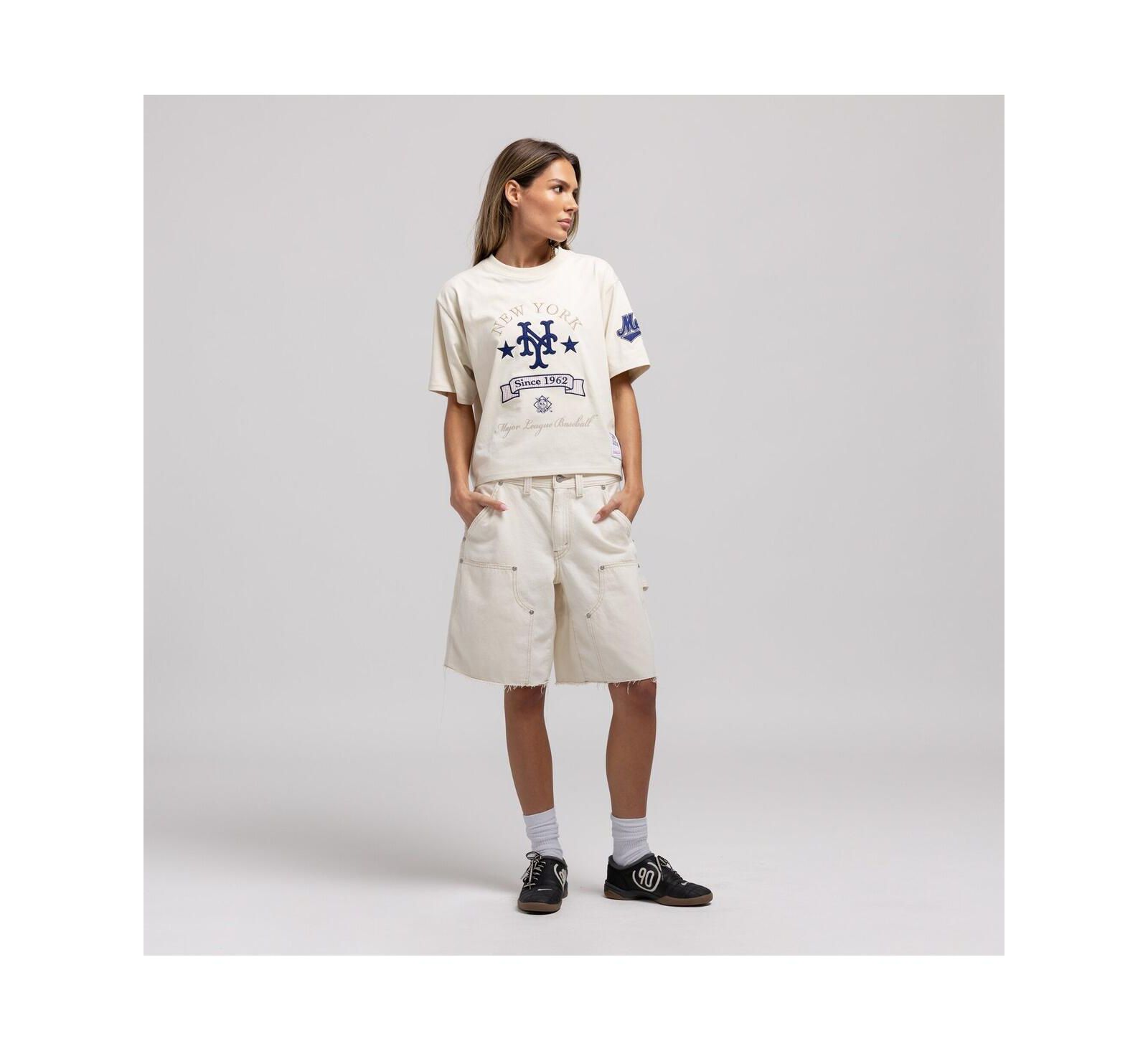 Mitchell & Ness Женская укороченная футболка New York Mets Cooperstown Yacht Rock, Cream
