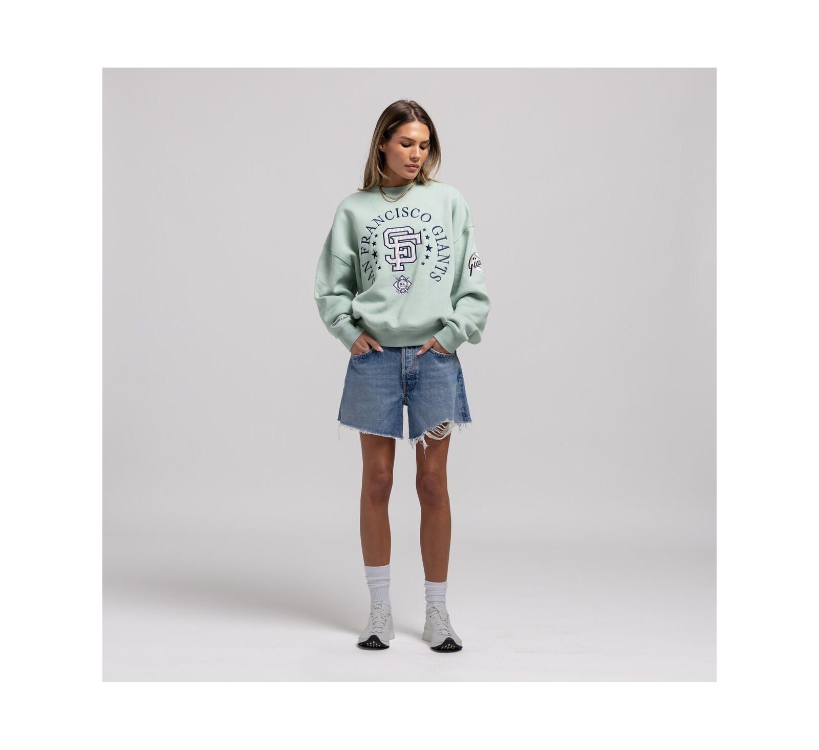 Mitchell & Ness Женский зеленый свитшот Mitchell & Ness Women's Green San Francisco Giants Yacht Rock