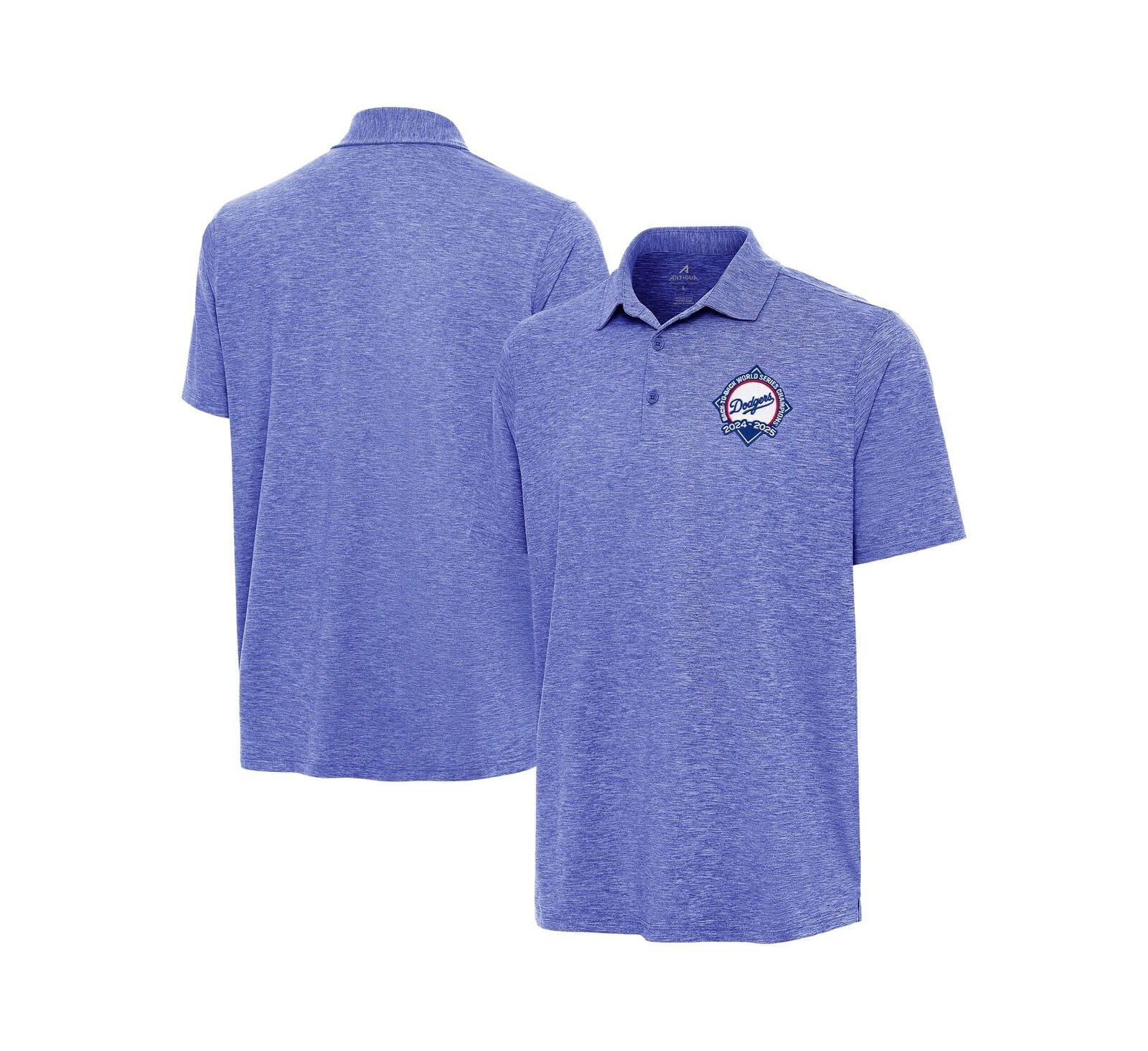 Antigua Мужской Heather Royal Los Angeles Dodgers Back-to-Back World Series Champions Par 3 Polo Shirt