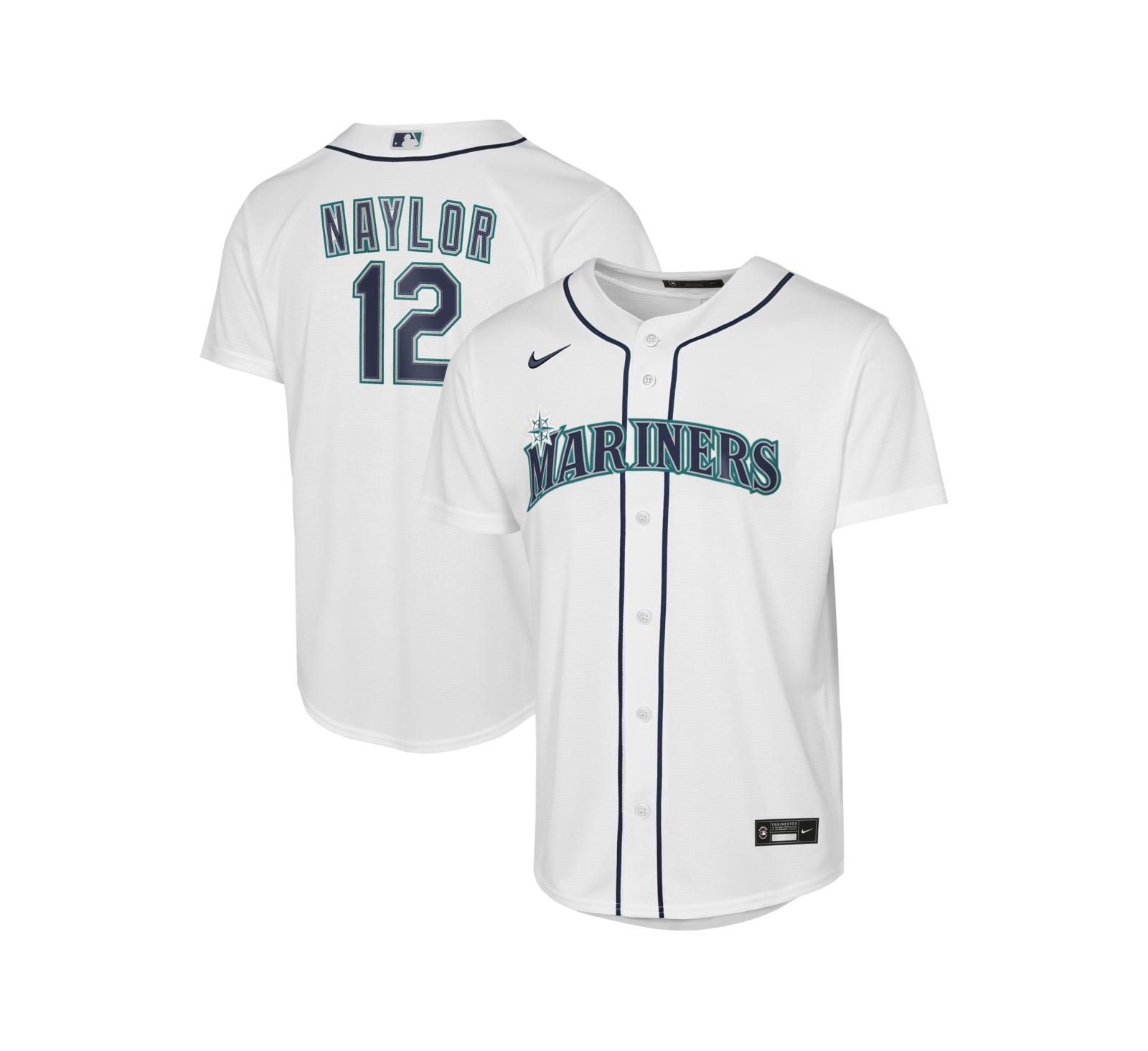 Джерси Nike Josh Naylor White Seattle Mariners Baseline для мальчиков и девочек