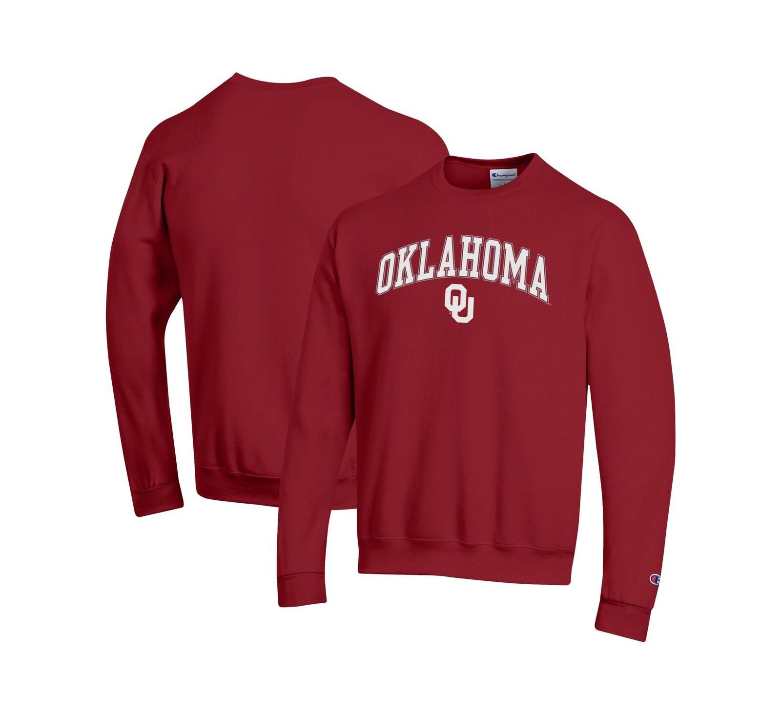 Мужское худи Champion Oklahoma Sooners Arch Over Logo Pullover, малиновое