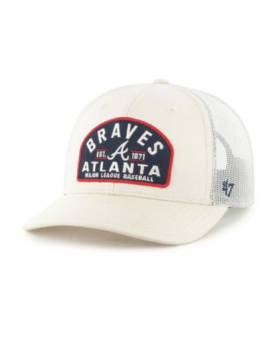 Регулируемая кепка-тракер '47 Brand Men's Cream Atlanta Braves Leland