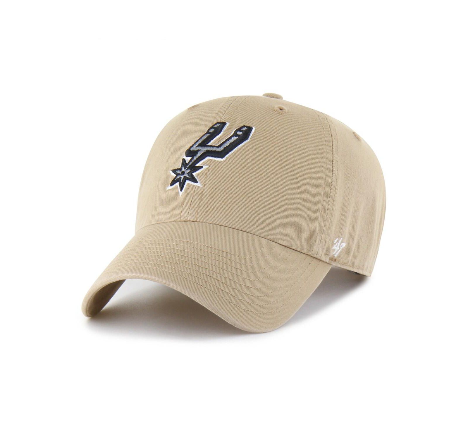 Мужская регулируемая кепка '47 Brand Khaki San Antonio Spurs Logo Clean Up