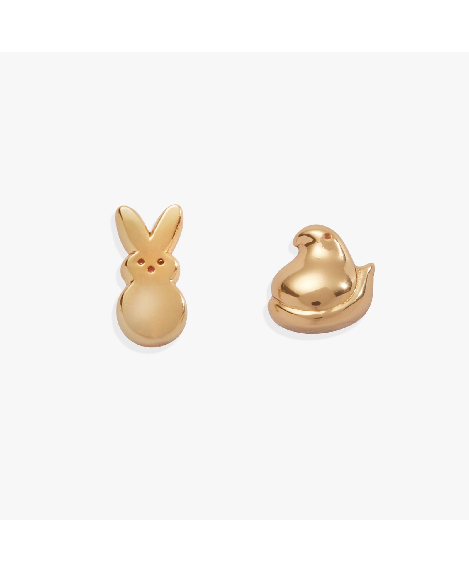 Серьги-гвоздики Alex and Ani Gold Tone Brass Peeps Mismatched