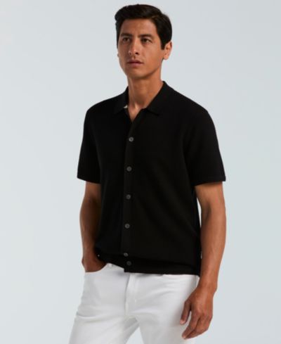 Perry Ellis Men's Cotton Wavy Stripe Polo Sweater