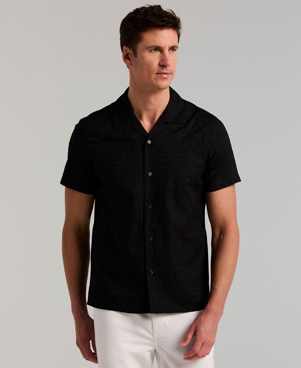 Perry Ellis Мужская рубашка с принтом Jacquard