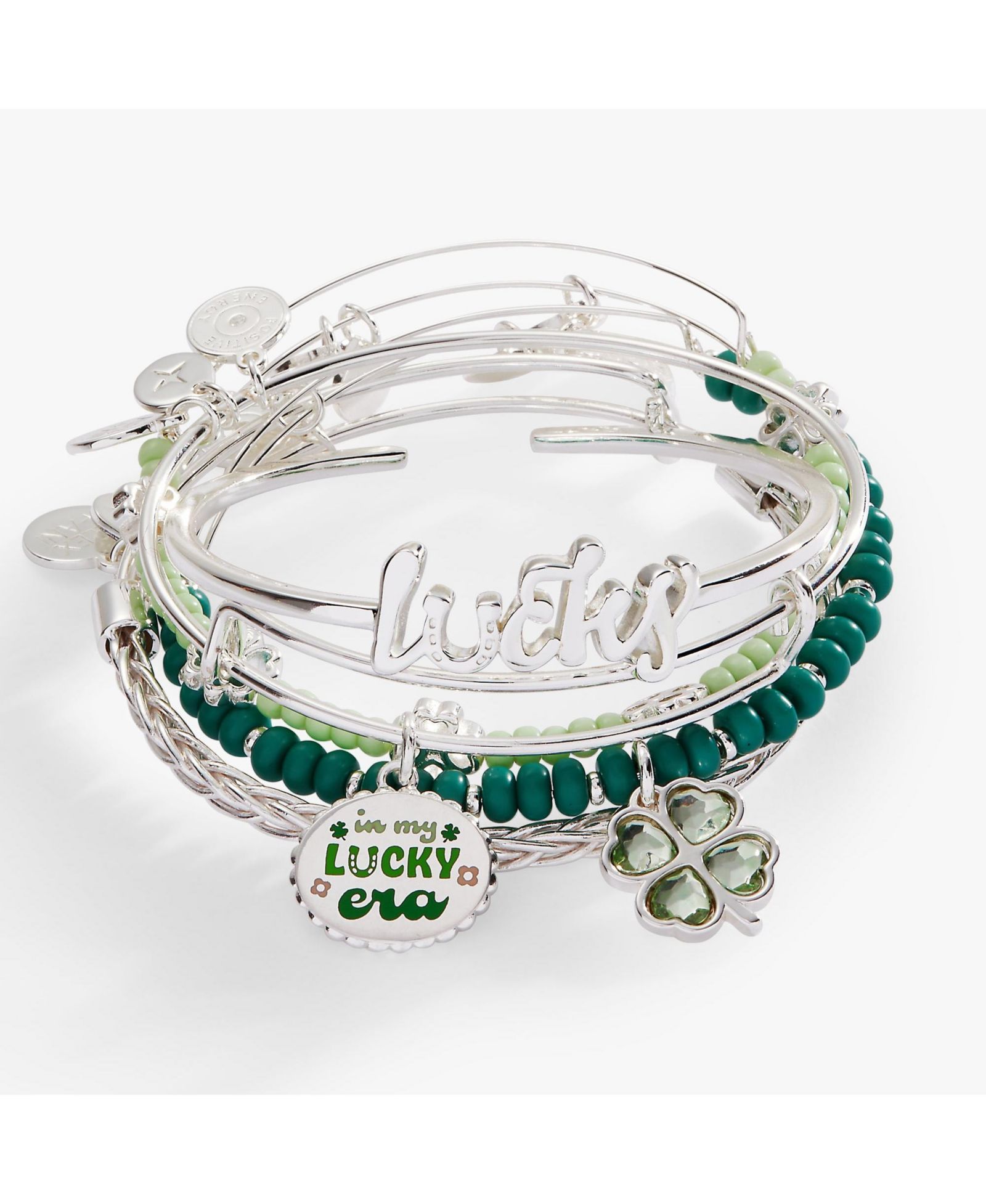 Набор браслетов Alex and Ani Lucky Four-Leaf Clover