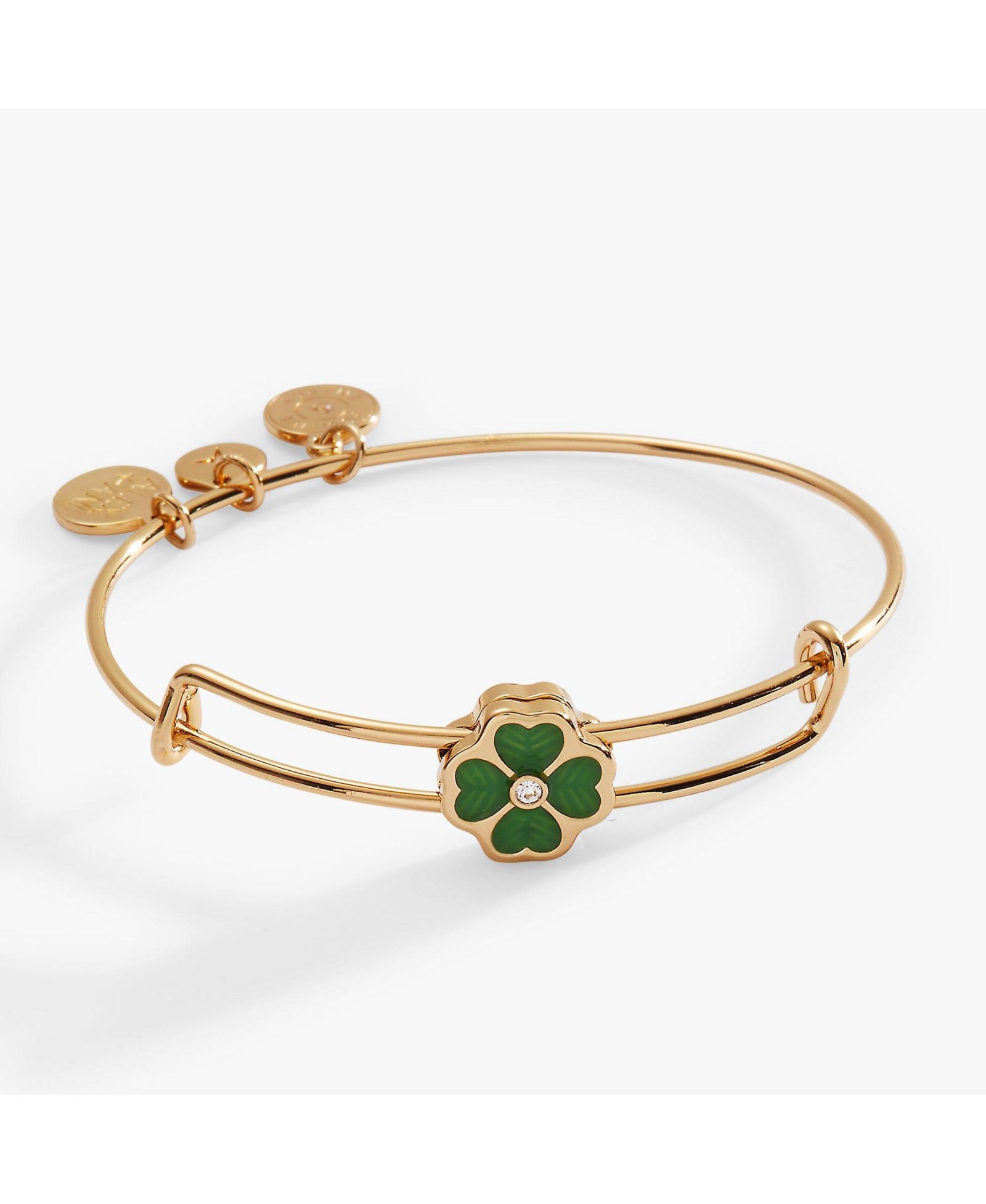 Браслет Alex and Ani Four-Leaf Clover Slider Charm Bangle