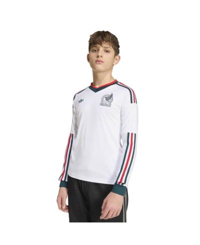 Adidas Big Boys and Girls White Mexico National Team 2026 Away Replica Long Sleeve Jersey