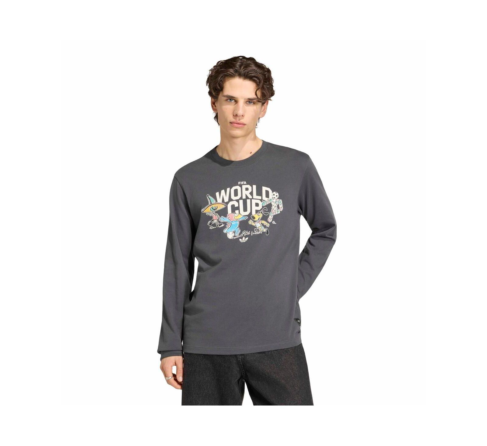 Adidas Men's Gray FIFA World Cup Historic Mascot Long Sleeve T-Shirt